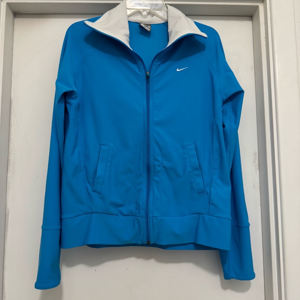 Nike Fit Dry Women's Blue Full Zip Retro Track Jacket Size Large